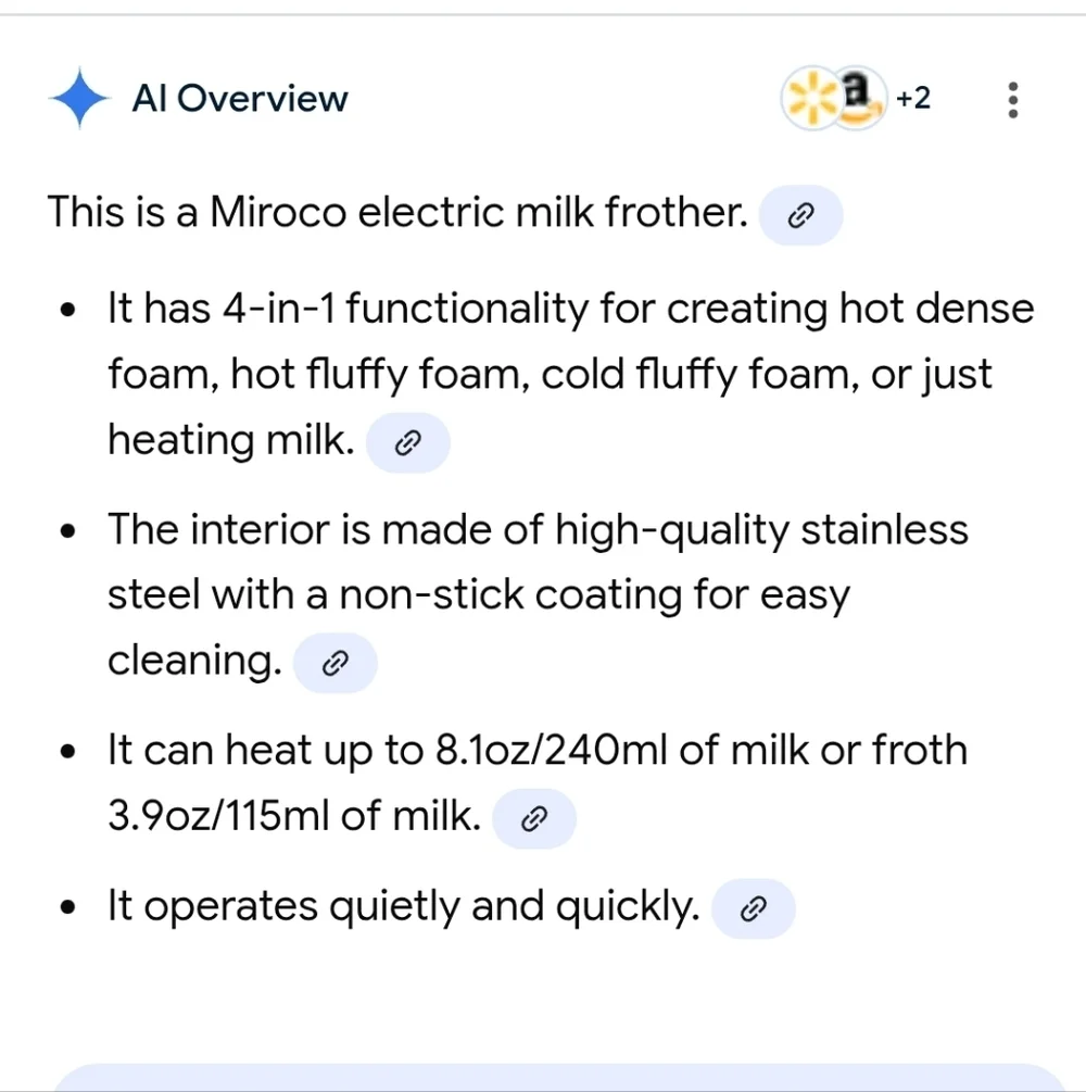 Miroco White Electric Milk Frother